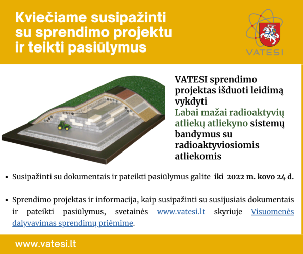 Valstybinė atominės energetikos saugos inspekcija informuoja