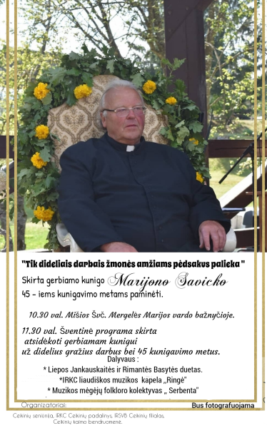 Klebono Marijono Savicko kunigystės 45-mečiui