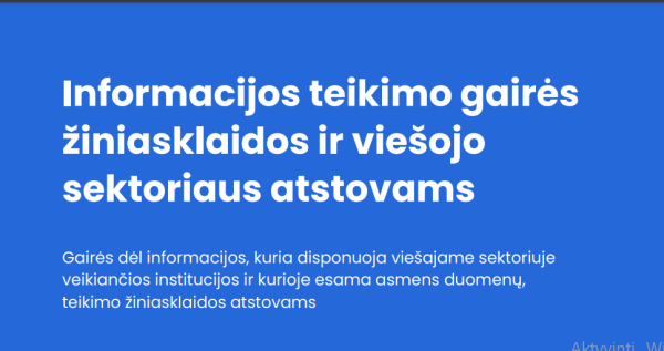 Informacijos teikimas ir rengimas