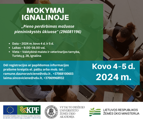 Kviečiame į mokymo kursus