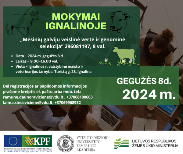VMVT kviečia į mokymus