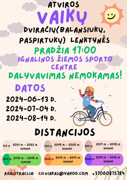 Atviros vaikų dviračių lenktynės!