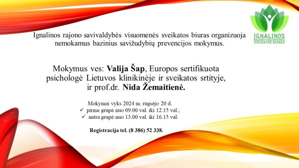 Savižudybių prevencijos mokymai
