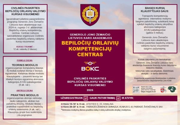Bepiločių orlaivių valdymo mokymai
