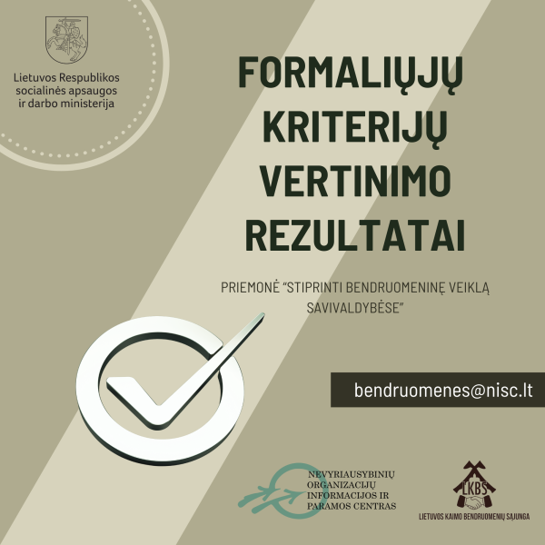 Skelbiame projektų vertinimo rezultatus