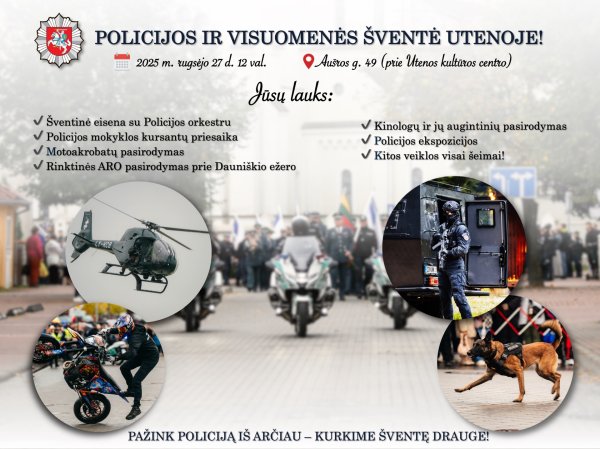 Policija kviečia į šventę Utenoje