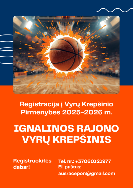 Kviečiame registruotis į rajono vyrų krepšinio pirmenybes!