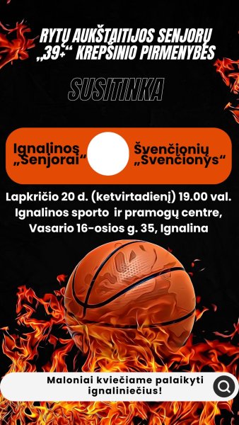 Rytų Aukštaitijos senjorų krepšinio pirmenybės prasideda!