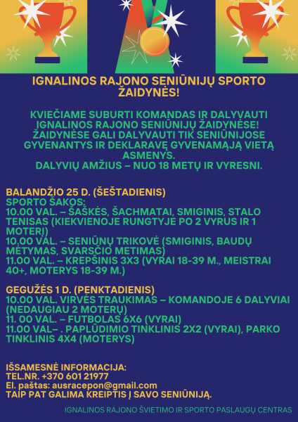 Kviečiame dalyvauti seniūnijų žaidynėse!