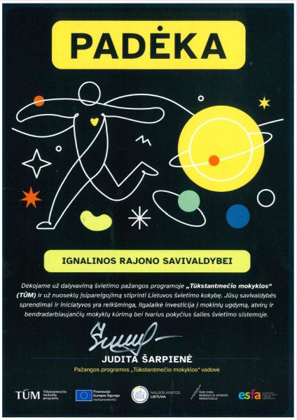 Savivaldybei – padėka už TŪM įgyvendinimą