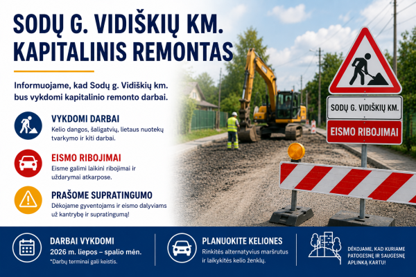Dėl vykdomų darbų Vidiškių k. Sodų g.