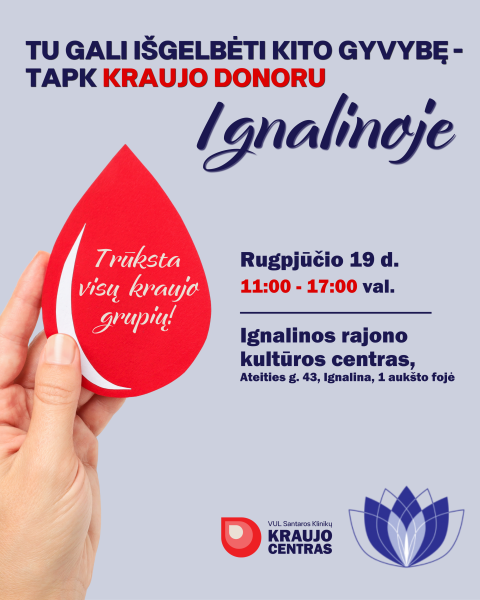 Kviečiame tapti kraujo donorais