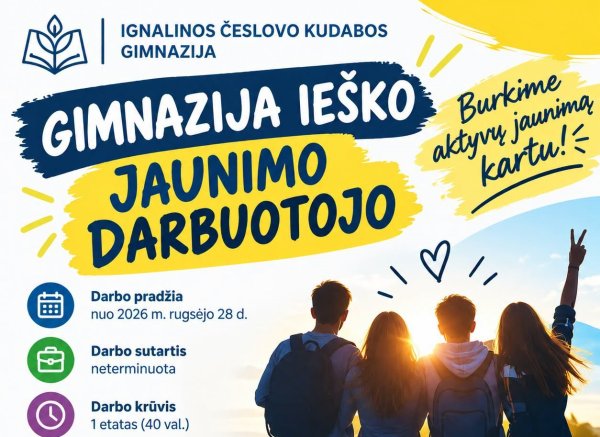 Darbo pasiūlymas jaunimo specialistui