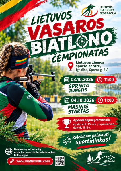 Kviečiame stebėti Lietuvos vasaros biatlono čempionato startus Ignalinoje!