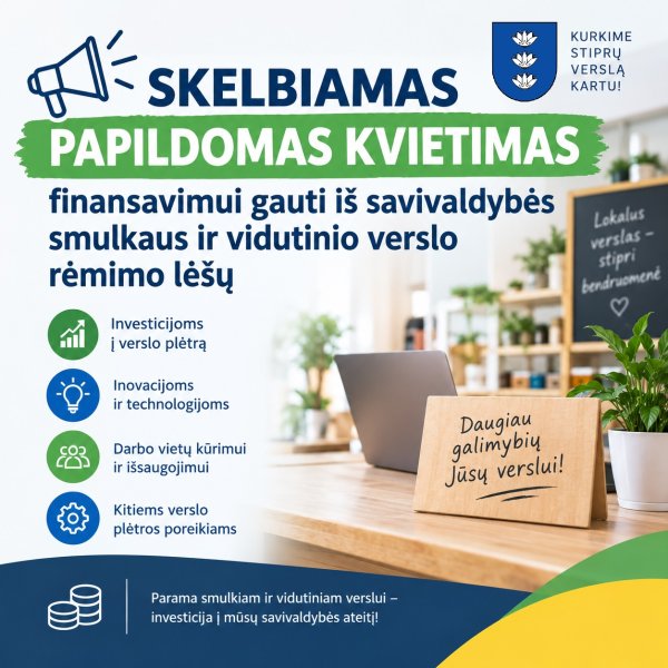 Papildomas kvietimas teikti paraiškas