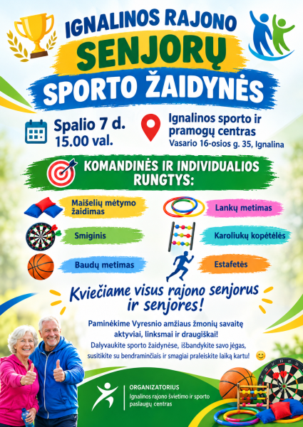 Kviečiame dalyvauti Senjorų sporto žaidynėse!