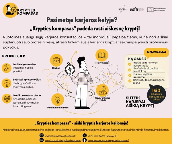 Nuotolinės suaugusiųjų karjeros konsultacijos